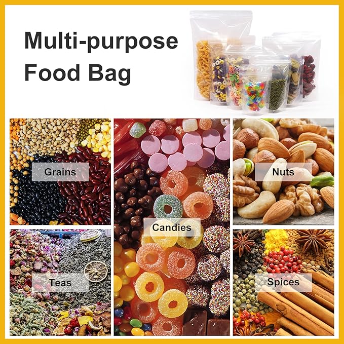 SumDirect Clear Zipper Resealable Stand Up Drink Bags Pouches,Snack Packing Bags for Food Snack Tea and Drinking, 4.3x6.7 Inches,6.8oz,200ml,Pack of 100 - Image 6