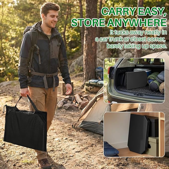 TOPCHANCES Folding Camping Table, Ultralight Aluminum Portable Table with Adjustable Height, 2-in-1 Carry Bag for Outdoor Picnic, Travel, Beach, BBQ & Festival (Black) - Image 5