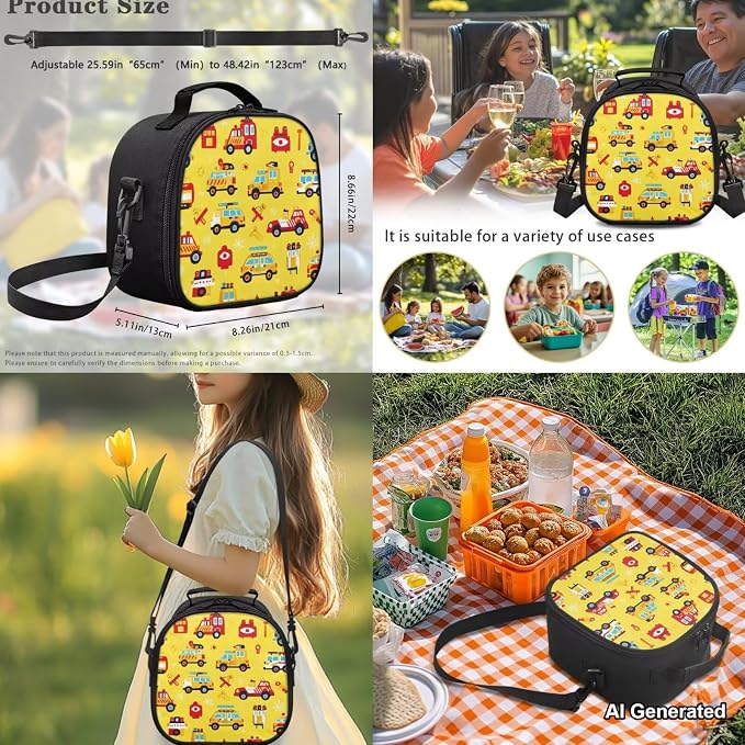 Car Boys School Bag with Lunch Box Pencil Case Water Bottle Sleeve 4 in1 Set Boys Backpacks Ages 8-10 6-8 Kids Bookbag for Elementary Middle Travel Outdoor Daypack - Image 5