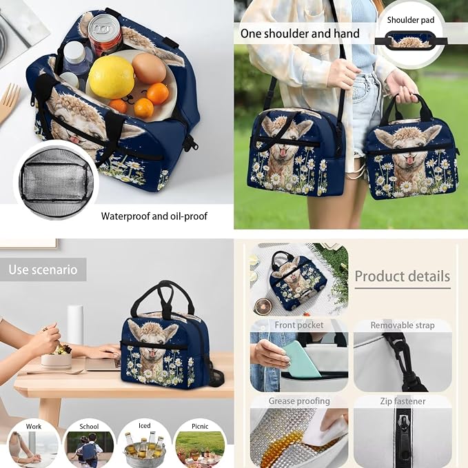 POLERO Girls Alpaca Backpack Lightweight Kids School Bookbags with Lunch Box, Pencil Case and Water Bottle Holder 4Pcs Schoolbags Set - Image 5