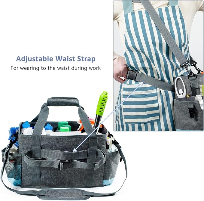 Cleaning Caddy for Cleaning Suppliers Organizer with Pockets for House Cleaning Essentials, Cleaning Organizer, Wearable Cleaing Bag Tote, Storage Caddy for Housekeeping - Image 3