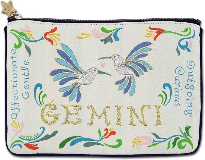 Catstudio Astrology Zipper Pouch, 5x7 Travel Toiletry Bag, Makeup Bag, Dog Treat Pouch, or Travel Purse by catstudio
