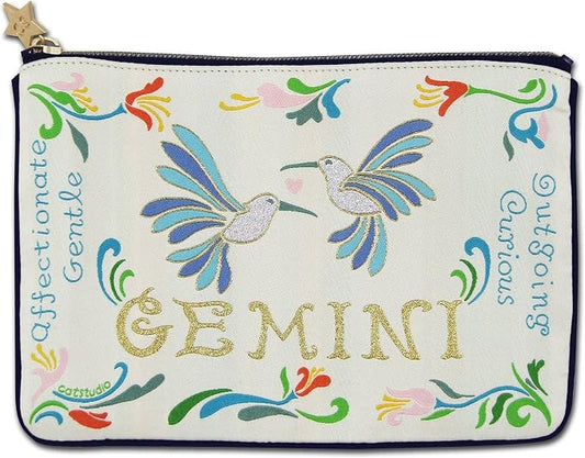 Catstudio Astrology Zipper Pouch, 5x7 Travel Toiletry Bag, Makeup Bag, Dog Treat Pouch, or Travel Purse by catstudio
