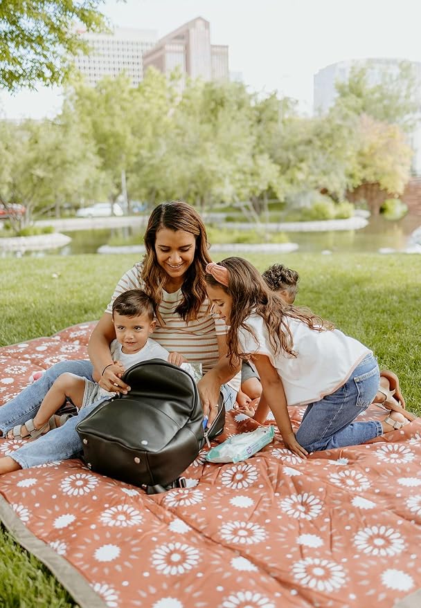 Little Unicorn 5'x10' XL Outdoor Family Picnic & Beach Blanket | Durable & Water-Resistant Fabric | Compact Fold & Easily Wipes Clean | Zipper Pocket (Sun Baked) - Image 5