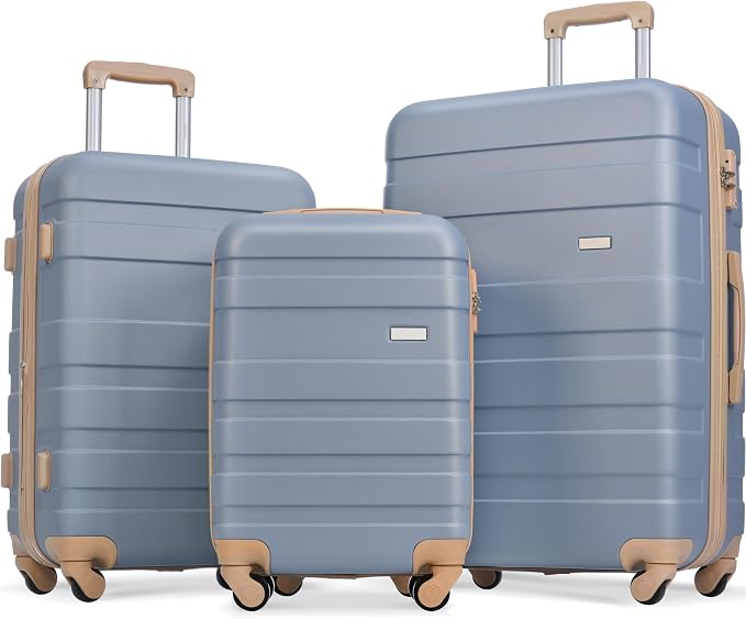 Merax 3 Piece ABS Hardshell Luggage Sets Spinner Wheel Suitcase TSA Lock Suit Case by Merax