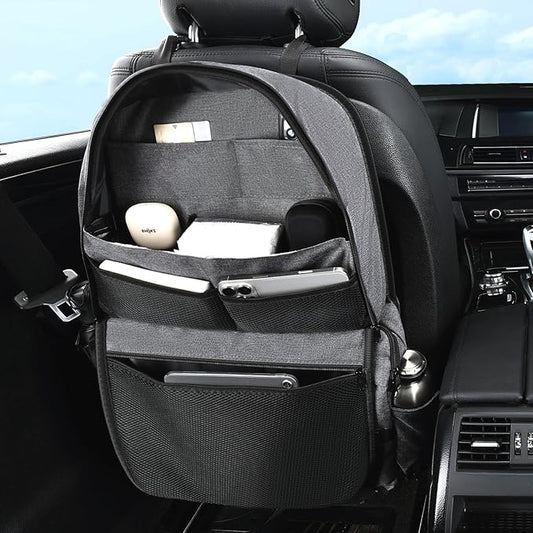 Coverado Backseat Car Organizer, Heavy-Duty Durable Dual-Way Use Car Back Seat Organizer Waterproof with Reinforced Pockets, Zipper Closure Design, Protect Valuables from Spills, Keeps Car Tidy by COVERADOAUTO