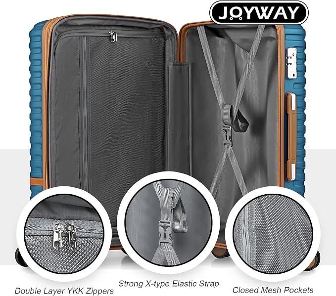 Joyway Luggage Set 7 Piece Suitcase Sets with Spinner Wheel,Hardside Expandable Travel Laggage with TSA Lock(18/20/24/28 Blue) - Image 9