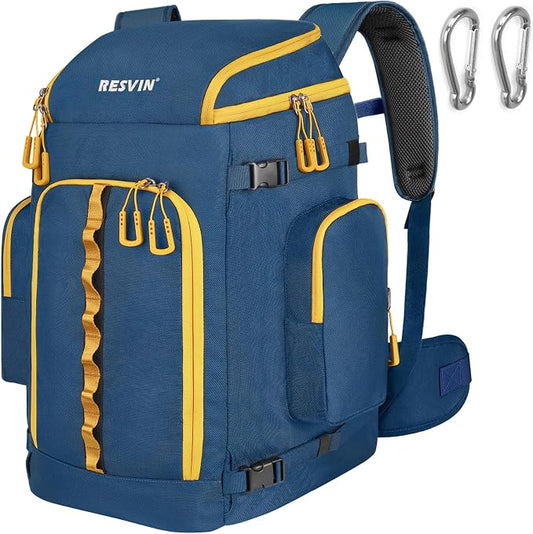 Ski Boot Bag, 65L Durable Travel Backpack, 1680D Nylon Waterproof Snowboard Boot Bag, Skiing and Snowboarding Travel Luggage for Helmet, Goggles, Gloves, Outerwear & Accessories by RESVIN