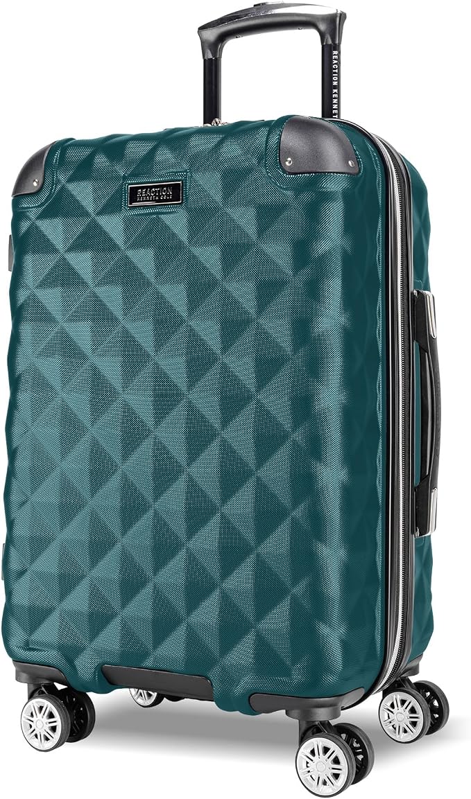 Kenneth Cole REACTION Diamond Tower Collection Lightweight Hardside Expandable 8-Wheel Spinner Travel Luggage, Deep Teal, 3-Piece Set (20", 24", & 28") - Image 2