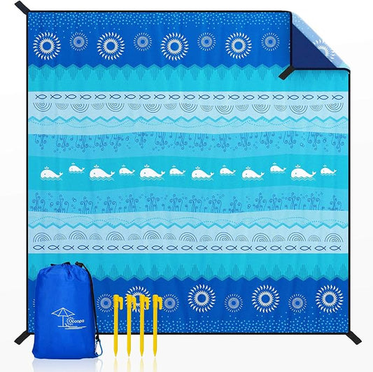 OCOOPA Bohemian Beach Blanket Waterproof Sandproof, 10'X 9' Extra Large, Soft and Durable, Sand Free, Light Weight and Portable, Perfect for Travel Camping, Beach Vacation by OCOOPA