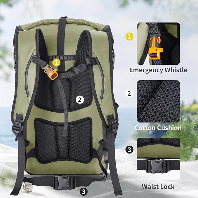 Dry Bags Waterproof Backpack for Women Men Travel Dry Bag Backpack Warterproof Bag for Kayaking Beach Boating 30L/40L - Image 3