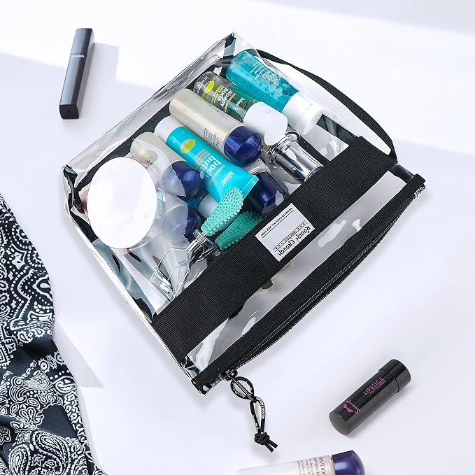 Rough Enough Clear Toiletry Bags for Traveling Toiletries Cosmetic Pouch Makeup Bags TSA Approved for Men and Women Travel - Image 4