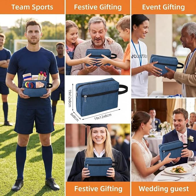 48 Pcs Travel Toiletry Bag for Men Women Bulk Large Water Resistant Shaving Bag Hanging Cosmetic Bag Makeup Travel Pouch Foldable Toiletry Organizer Dad Gift Graduation (48, Navy blue) - Image 9