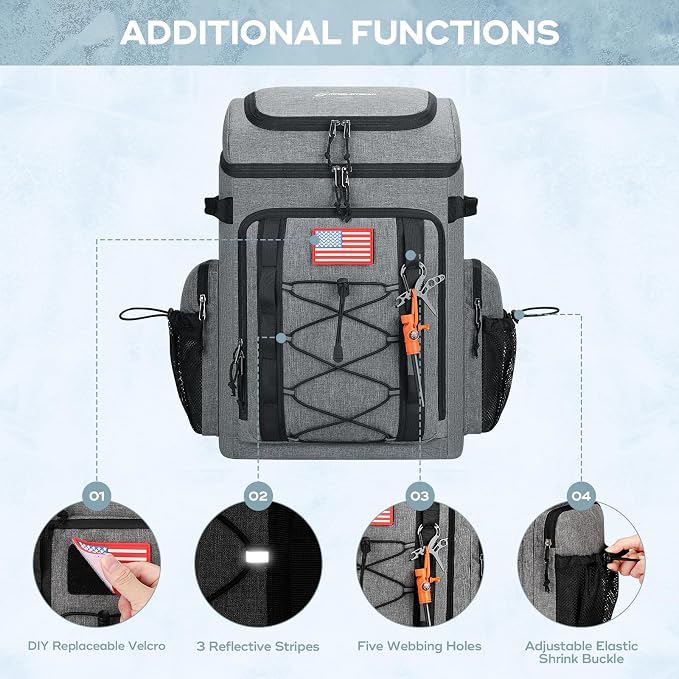 Maelstrom 35/50 Can Insulated Backpack Cooler, Leakproof Soft Lunch Ice Bag | Keeps Food Cold For 16h, Peva Liner, Durable Nylon, Ergonomic Padding. Perfect For Men, Women, Camping, Beach, Hiking, Travel - Image 5
