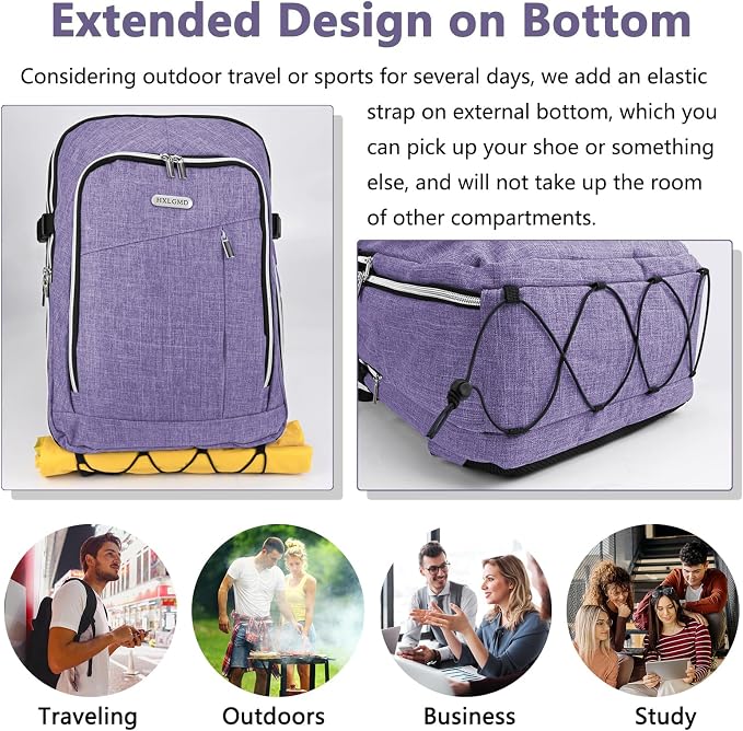 Personal Item Travel Carry On Luggage Backpack for Women Men Flight Approved Casual Weekender Laptop Bag for College Business Outdoors Hiking Water Resistant Lightweight Daypack with USB Charging Port - Image 6