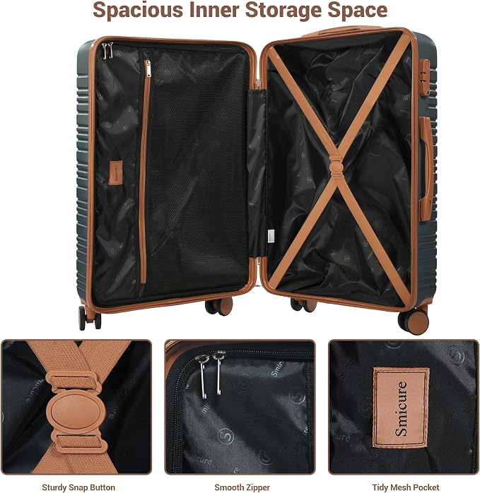 4-Piece Luggage Sets 16“20“24”28“,Suitcases with Double Spinner Wheels and TSA Lock,Hardcase 6 set Luggage with Underseat Duffel Bag - Image 9