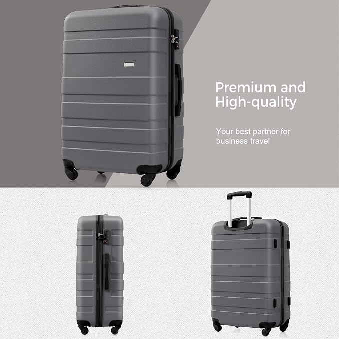 Luggages 3 Piece ABS Hardside Luggage Sets Spinner Wheels Suitcase - Image 2