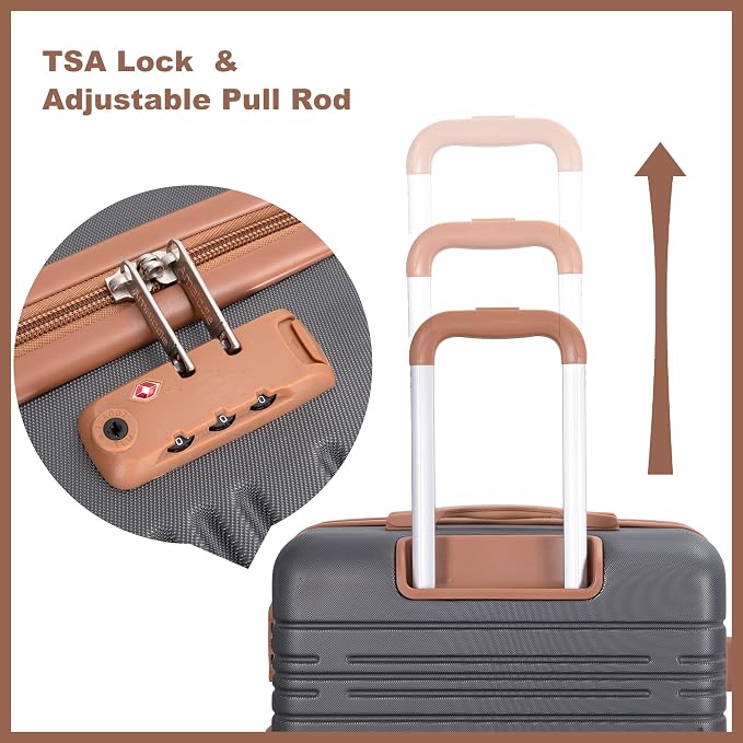 Luggage Sets 3 Piece,Suitcases with Double Spinner Wheels and TSA Lock,Hardcase 3 set Luggage with Travel Duffle Bag,Carry On Luggage Set - Image 6