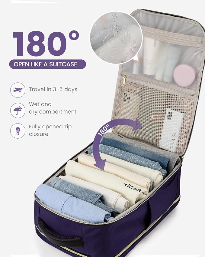 LOVEVOOK 50L Travel Backpack for Women & Men - 18 Inch Carry On Backpack & Personal Item Backpack for Airlines, Spacious and Durable Design, with 3 Packing Cubes - Image 6