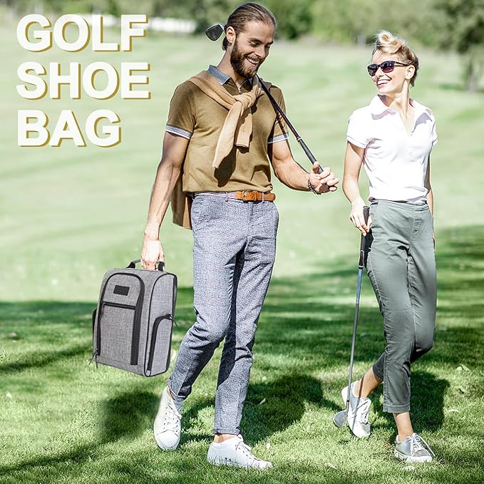 Goloni Golf Shoe Bag for Men Women, Ventilated Golf Shoe Bag with Side Pockets, Lightweight Portable Golf Shoe Carrier for Golf Shoes, Tees, Balls & Accessories,Gray - Image 6