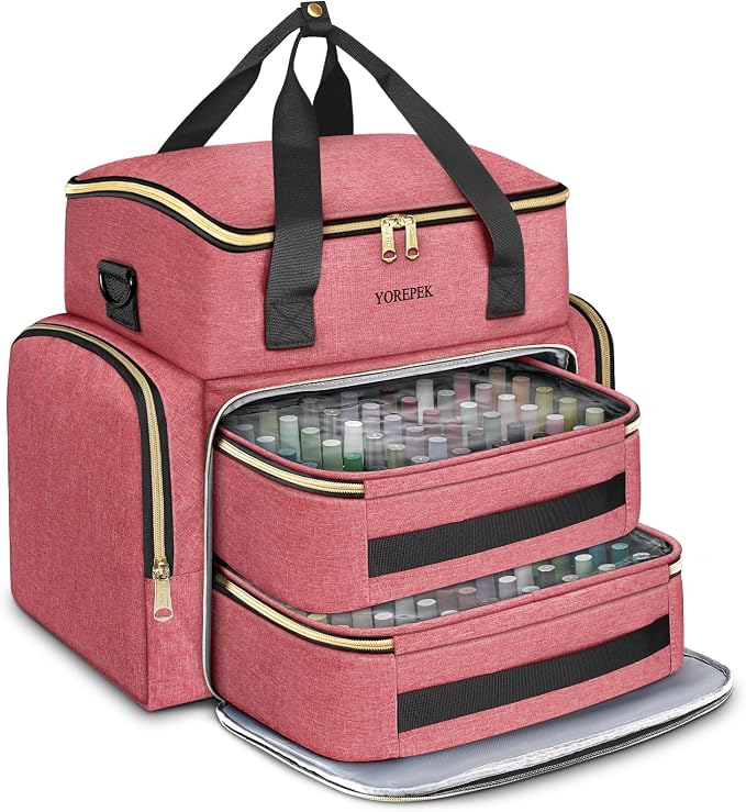 YOREPEK XL Nail Polish Organizer Case for 96 to 100+ Bottles, Pink | Nail Organizer With 96 Slots Foam Inserts, Travel Nail Tech Carrying Case with Adjustable Space for Gel Dip Powder Tips Set by YOREPEK