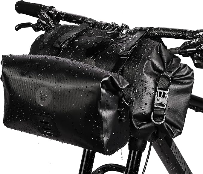 Rhinowalk 2PC Bike Handlebar Bag Set Waterproof Bicycle Front Tube Bag Large Capacity Storage Bag Shoulder Bag by Rhinowalk