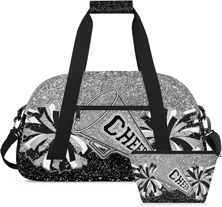 Cheerleading Dance Bag for Women Cheer Team Sport Gym Makeup Cosmetic Bag 2 Pcs Set by Mardesigns