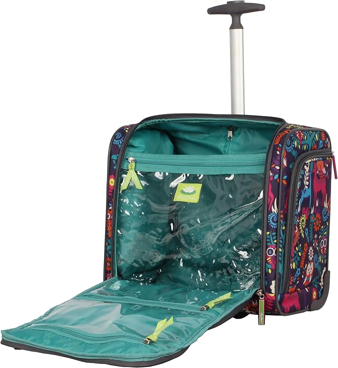 Lily Bloom Designer 15 Inch Carry On - Weekender Overnight Business Travel Luggage - Lightweight 2- Rolling Wheels Suitcase - Under Seat Rolling Bag for Women (Wildwoods) - Image 3