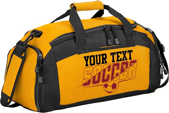 Personalized Soccer Duffel Bag with Shoe Compartment – Custom Name Sports Bag for Boys & Girls – Soccer Practice & Travel Gear Bag by all+about+me+company