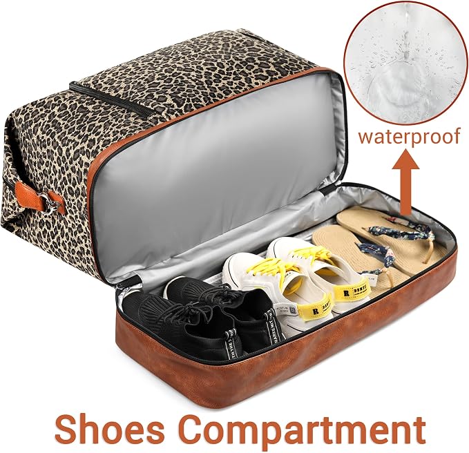 Travel Weekender Bag for Women, 21" Overnight Bag with Shoe Compartment 50L Large Travel Duffel Bag Carry On Tote for Weekend, Overnight, Business Trips, Water Resistant - Image 3