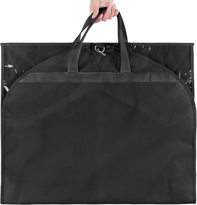 KEEGH Clear Garment Bags for Dance Costumes 40 inch Dance Garment Bags for Dancers Hanging Clothes for Closet Storage, with 4 Zipper Pockets for Dance Competitions, Ballet, Theatre, 2 Pack, Black - Image 3