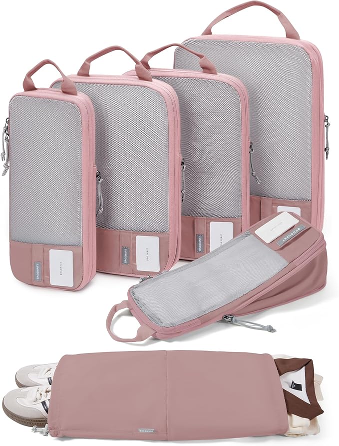 BAGSMART 6 Set /4 Set/2 Set Compression Packing Cubes for Travel, Lightweight Luggage Organizer Bags, Durable Space Saver Bags Travel Essentials by BAGSMART