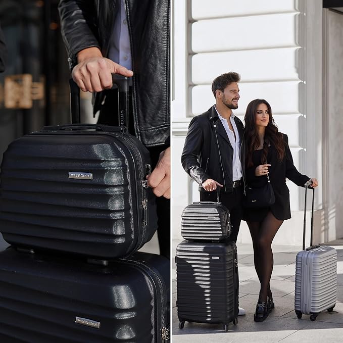 WITTCHEN Groove Line Suitcase, Luggage, Trolley, Travel Case, Black, Toiletry bag, Toiletry bag - Image 8