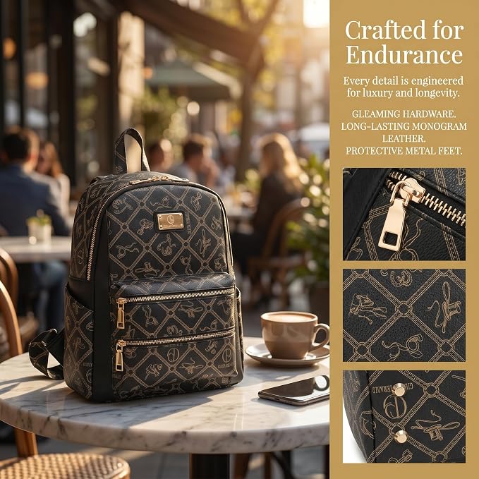 Women Fashion Backpack Purse Multi Pockets Anti-Theft Rucksack Travel Shoulder Bag Handbag - Image 2