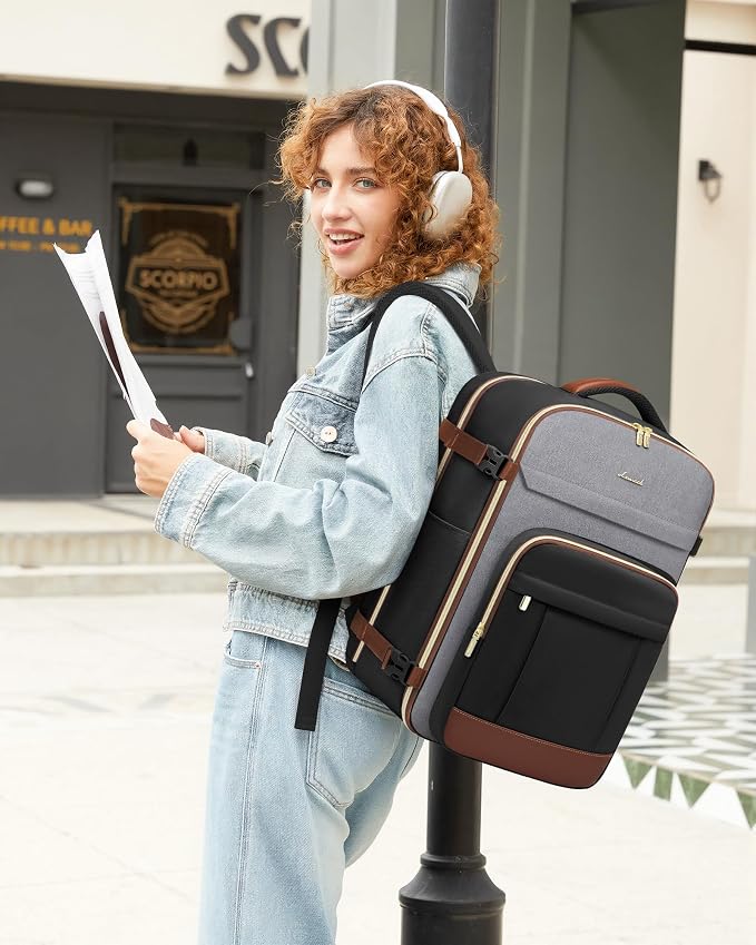 LOVEVOOK 50L Travel Backpack for Women & Men - 18 Inch Carry On Backpack & Personal Item Backpack for Airlines, Spacious and Durable Design, with 3 Packing Cubes - Image 2