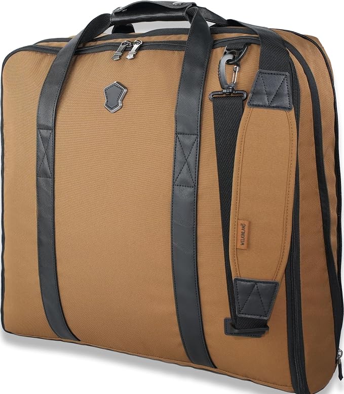 WELKINLAND 2-Suit Carry On Garment Bag for Travel, 30-L Suits Holder Travel Bag, 8-Pocket Garment Bag for Men, Wrinkle-Free Travel Garment Bags for Suits, Durable Suit Carrier Garment Travel Bag by WELKINLAND