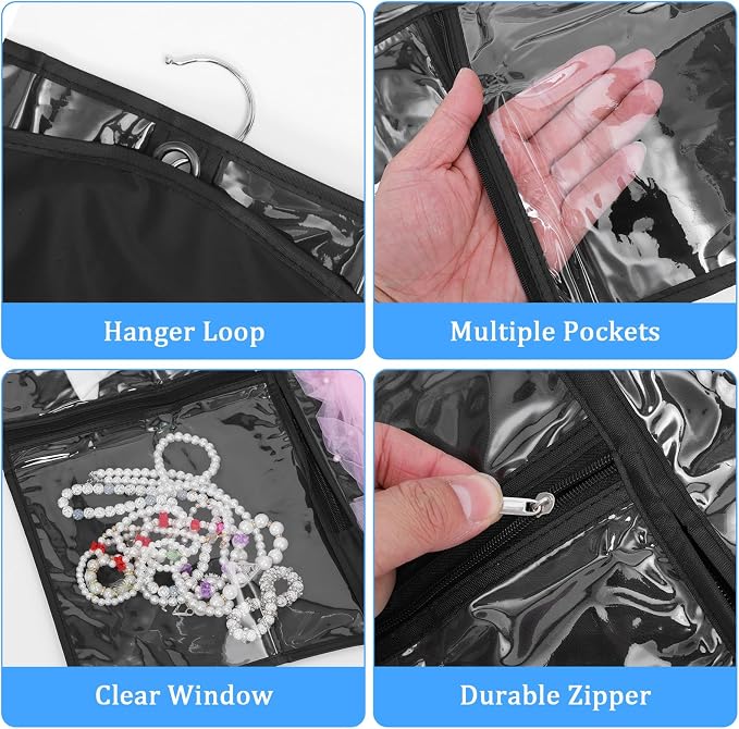 10 Pack Garment Bags for Dance Costumes, 40" Garment Bags for Hanging Clothes with 3 Clear Zipper Pocket, Waterproof Cheer Uniform Garments Bag for Dance Competition, Travel, Closet Storage (Black) - Image 3