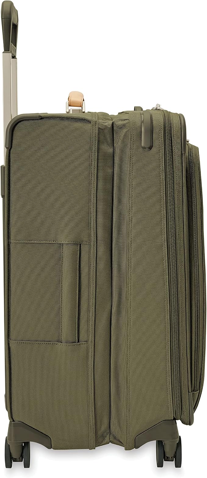 Briggs & Riley 26" Medium Expandable Spinner - Checked Luggage for Travel, Suitcases with Wheels, Softside Rolling Bag for Men & Women, Self-Repairing Zipper - Baseline Collection, Olive - Image 15
