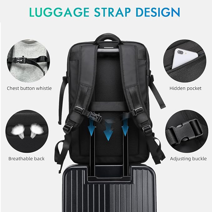 TANGCORLE Vacuum-Compressed Travel Backpack: Expandable, Airline-Approved Laptop Backpack—Unisex Business Backpack - Image 7