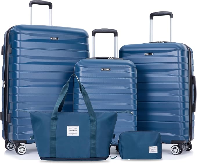 Travelhouse Hardside 3-piece Luggage Set, PC suitcases with Spinner Wheel | Double Spinner Wheels,TSA Lock, Underseat Waterproof Duffel Bag by Travelhouse