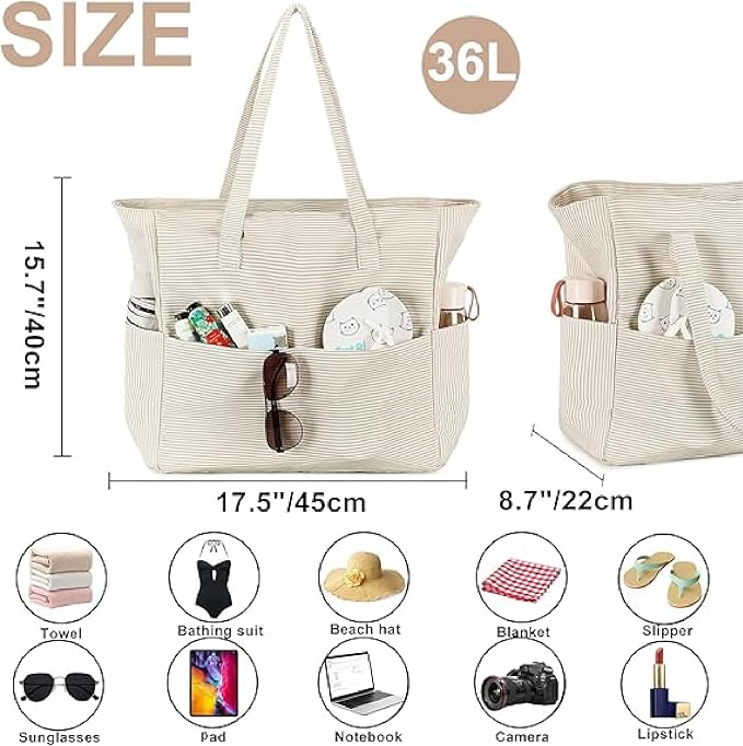 Bluboon Waterproof Beach Tote Pool Bags for Women Ladies Extra Large Carry On Bag With Wet Compartment for Weekender Travel - Image 5