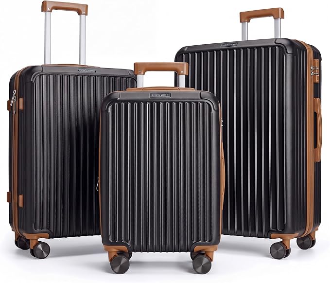 LIGHT FLIGHT 3 Piece Luggage Sets With Spinner Wheels Hardshell TSA Lock | Durability, Spinner Wheels, Hardside Lightweight, TSA Lock, Durable, PC+ABS, Mobility, by LIGHTFLIGHT