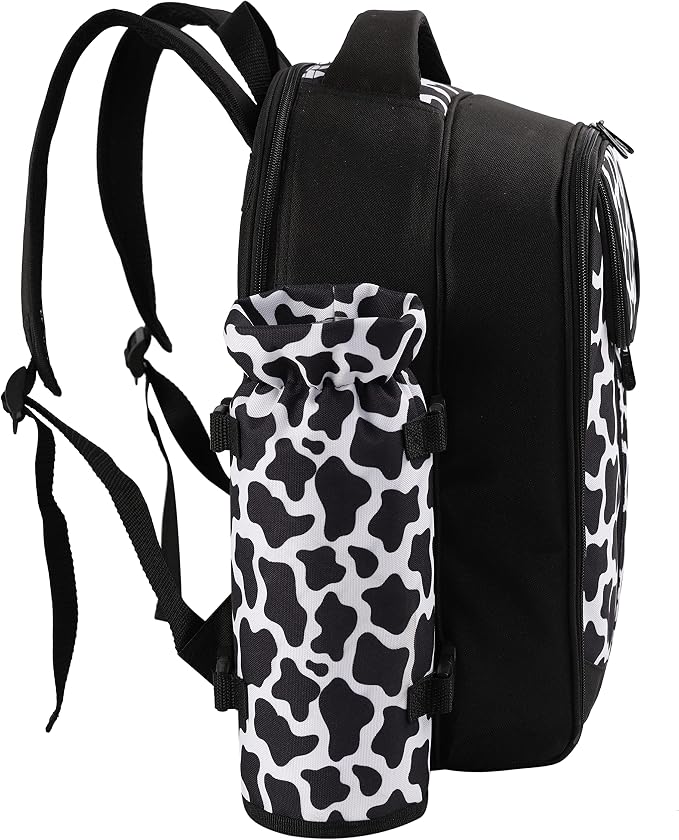 apollo walker Picnic Backpack Bag for 2 Person with Cooler Compartment, Detachable Bottle/Wine Holder, Fleece Blanket, Plates and Cutlery Set (2 Person, Black) - Image 9
