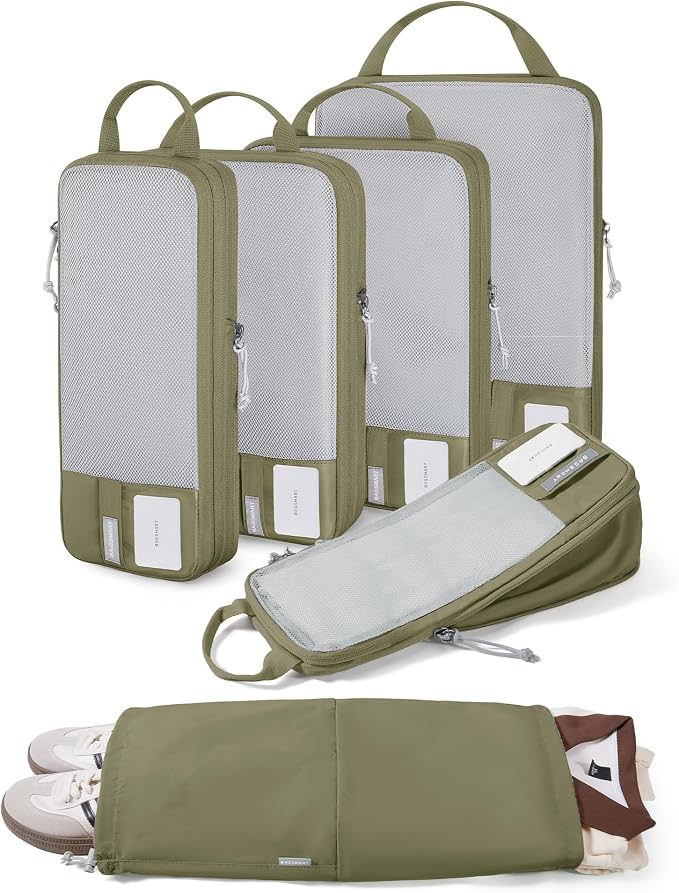 BAGSMART 6 Set /4 Set/2 Set Compression Packing Cubes for Travel, Lightweight Luggage Organizer Bags, Durable Space Saver Bags Travel Essentials by BAGSMART