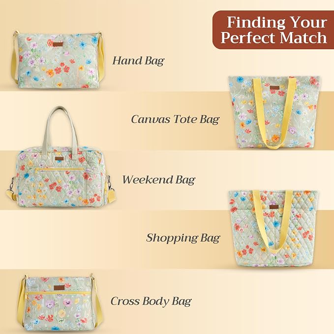 Maison d' Hermine Backpack for Women Men Cotton Shoulder Multipurpose Rucksack with Small Pouch Lightweight Multi Pocket Bag for Travel Work Beach Perfect for Spring Summer (Summer Whisper - Aloe) - Image 8