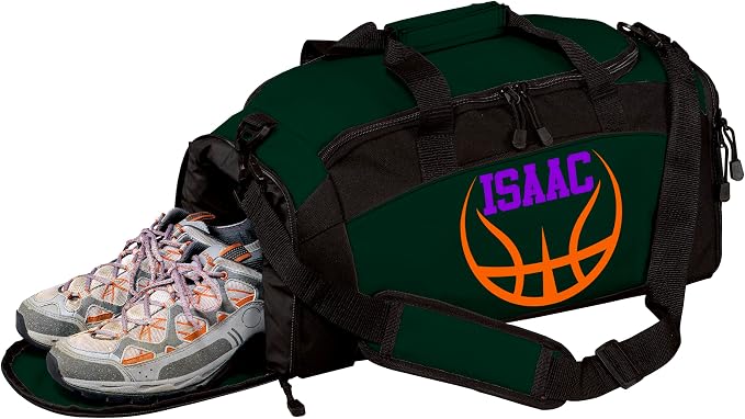 Personalized Basketball Duffel Bag with Shoe Compartment, Custom Basketball Bag with Name and Number, Basketball Travel Bag for Players, Team Sports Gear Bag by all+about+me+company
