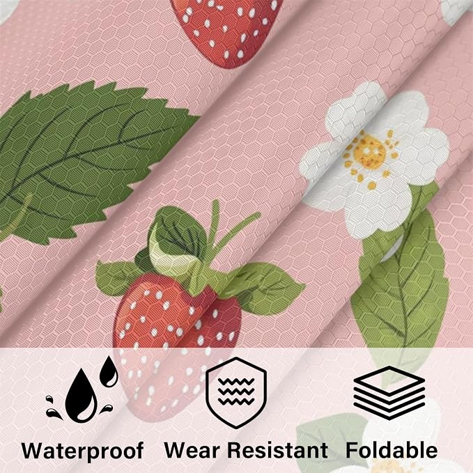 Floral Strawberry 6 Set Compression Packing Cubes for Travel Luggage Carry On Suitcase Compressible Expandable Packing Cubes Organizers Bag - Image 5