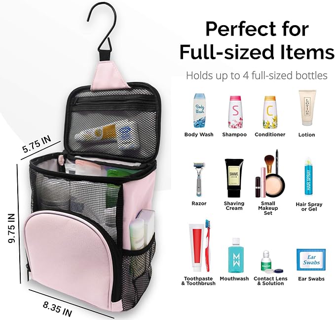 TERRA HOME Travel Essentials Bundle: Portable Shower Caddy & Roll Up Makeup Bag - Perfect for On-The-Go - Image 3