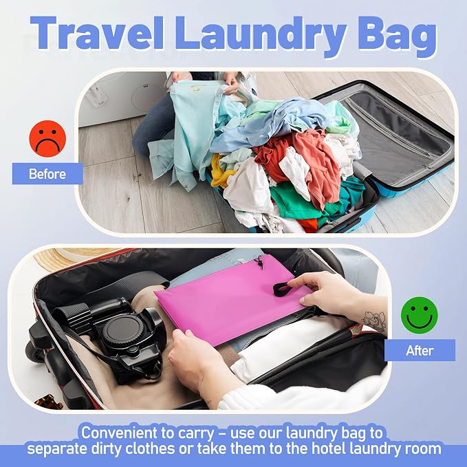 Zhehao 10 Pack Extra Large Laundry Bags 10 Varied Colors Heavy Duty Bags 27" x 40" Travel Laundry Bag with Handles and Drawstring for Dirty Clothes College Dorm Apartment Dwellers Travel - Image 5