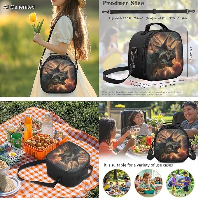 Triceratops Dinosaur Boys Bookbag With Lunch Box 1St Grade Backpack Boys Kindergarten with Pencil Pouch Bulk Water Bottle with Sleeve Traveling School Supplies 17 inch Lightweight - Image 4